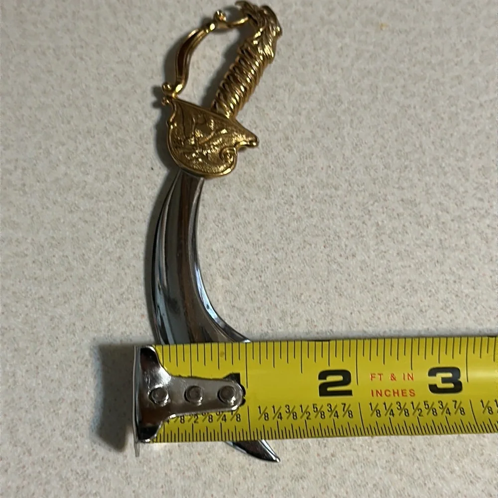 Coro gold tone and silver tone sword broach (541)